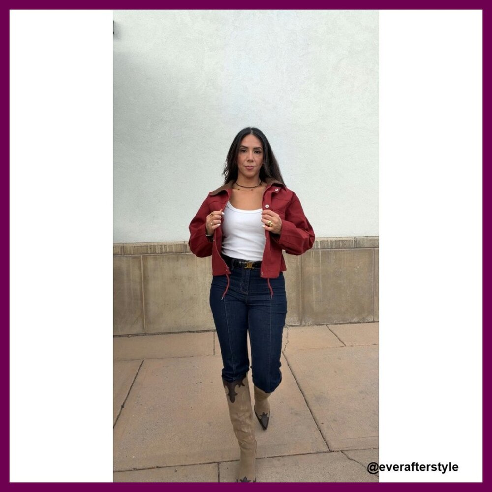 Cropped Utility Jacket Lightweight Oversized Zip … - image 7